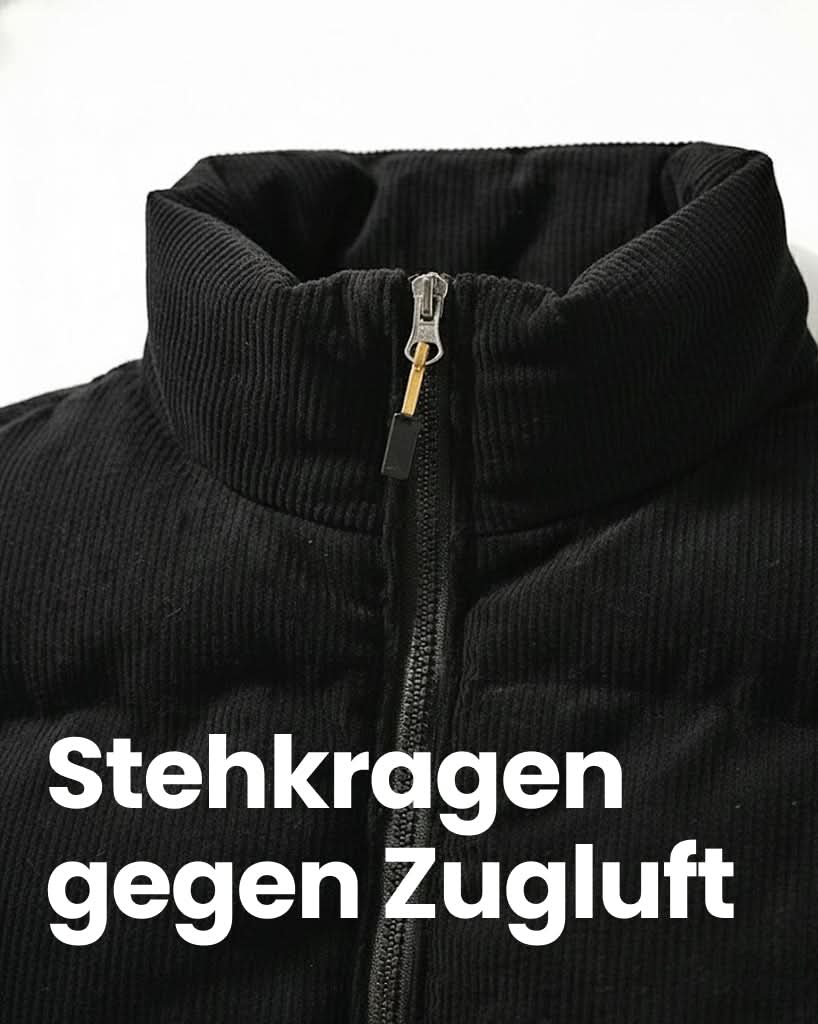 Cord-Steppweste mit Stehkragen